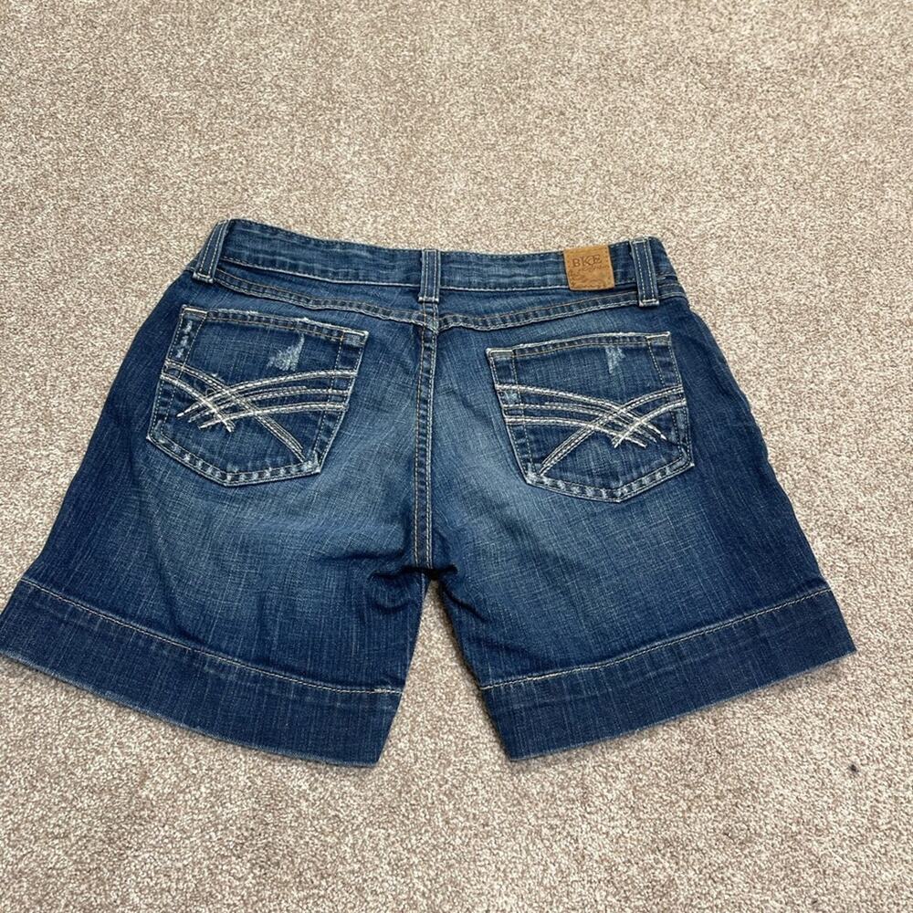 McBling 00s Y2K fading Streetwear whiskering Staple Classic BKE Denim Shorts 27